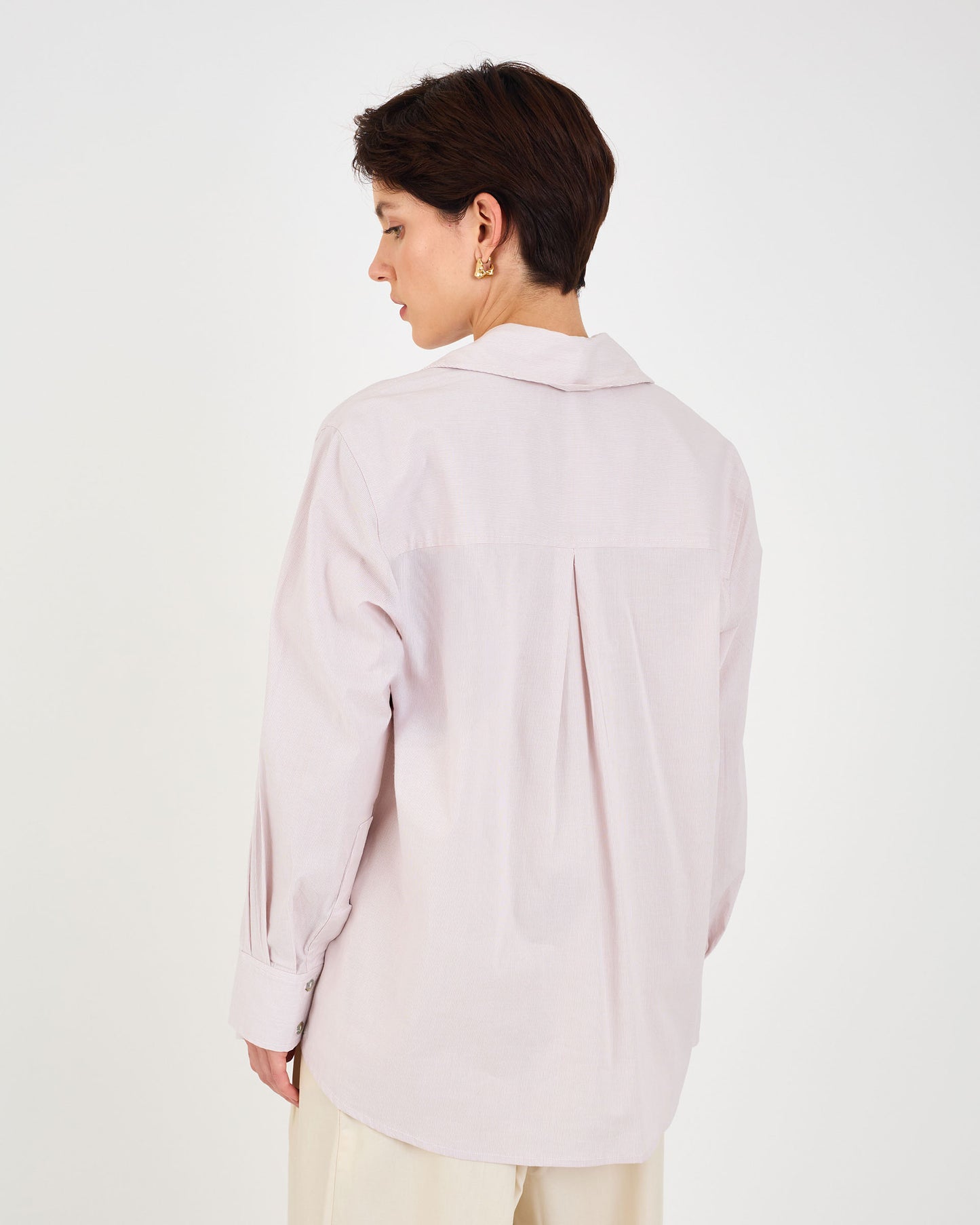 PINK STRIPED TIC STRIPED SHIRT