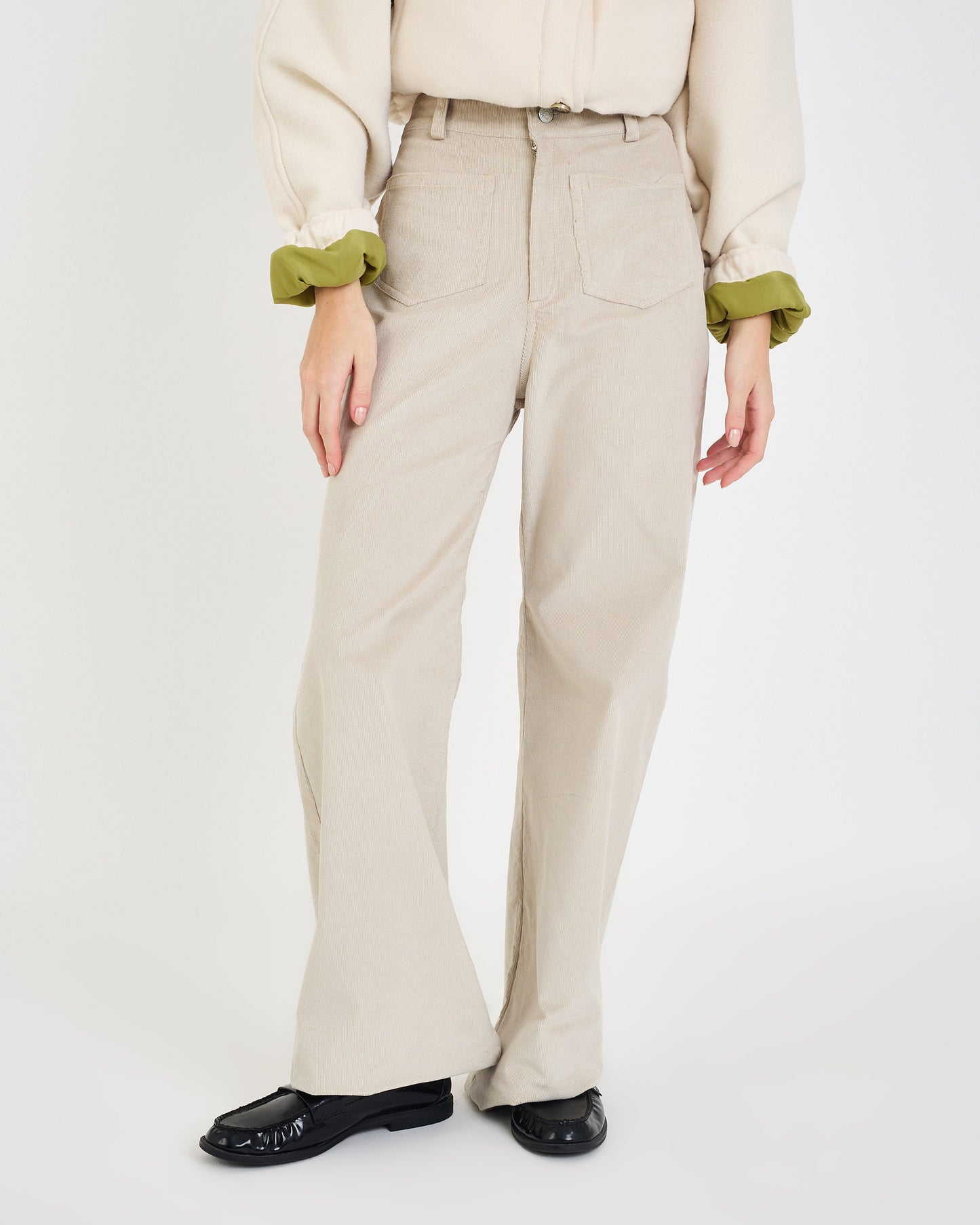 BEIGE ISA VELVET PANTS