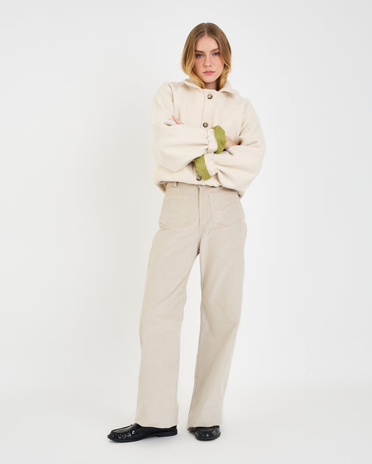 BEIGE ISA VELVET PANTS