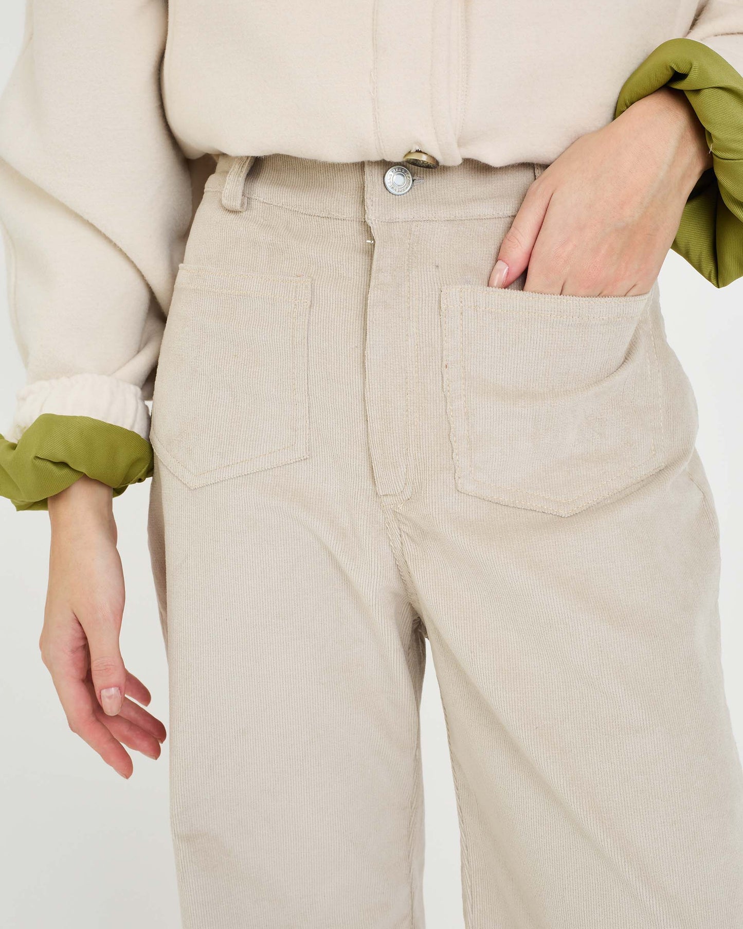 BEIGE ISA VELVET PANTS