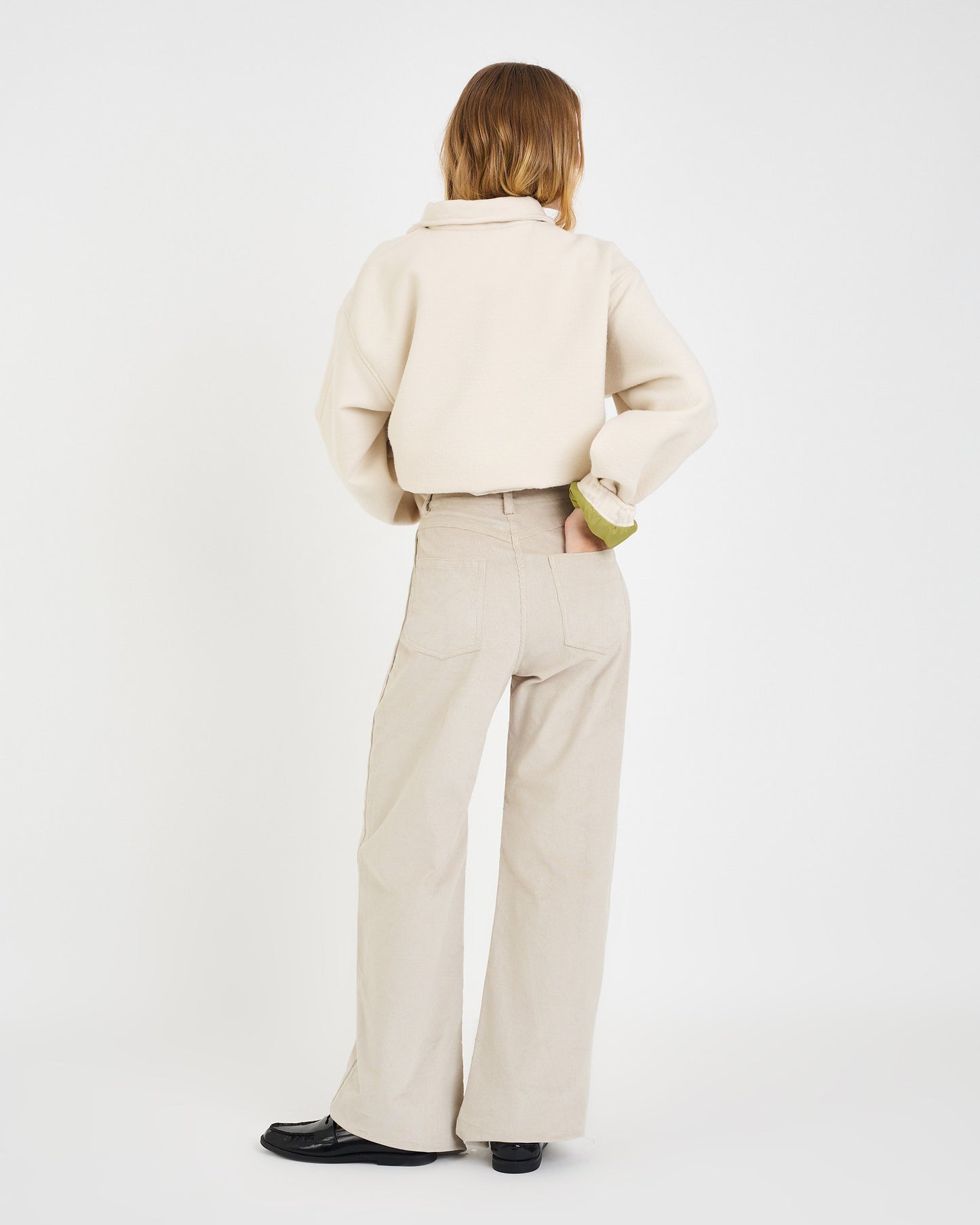 BEIGE ISA VELVET PANTS