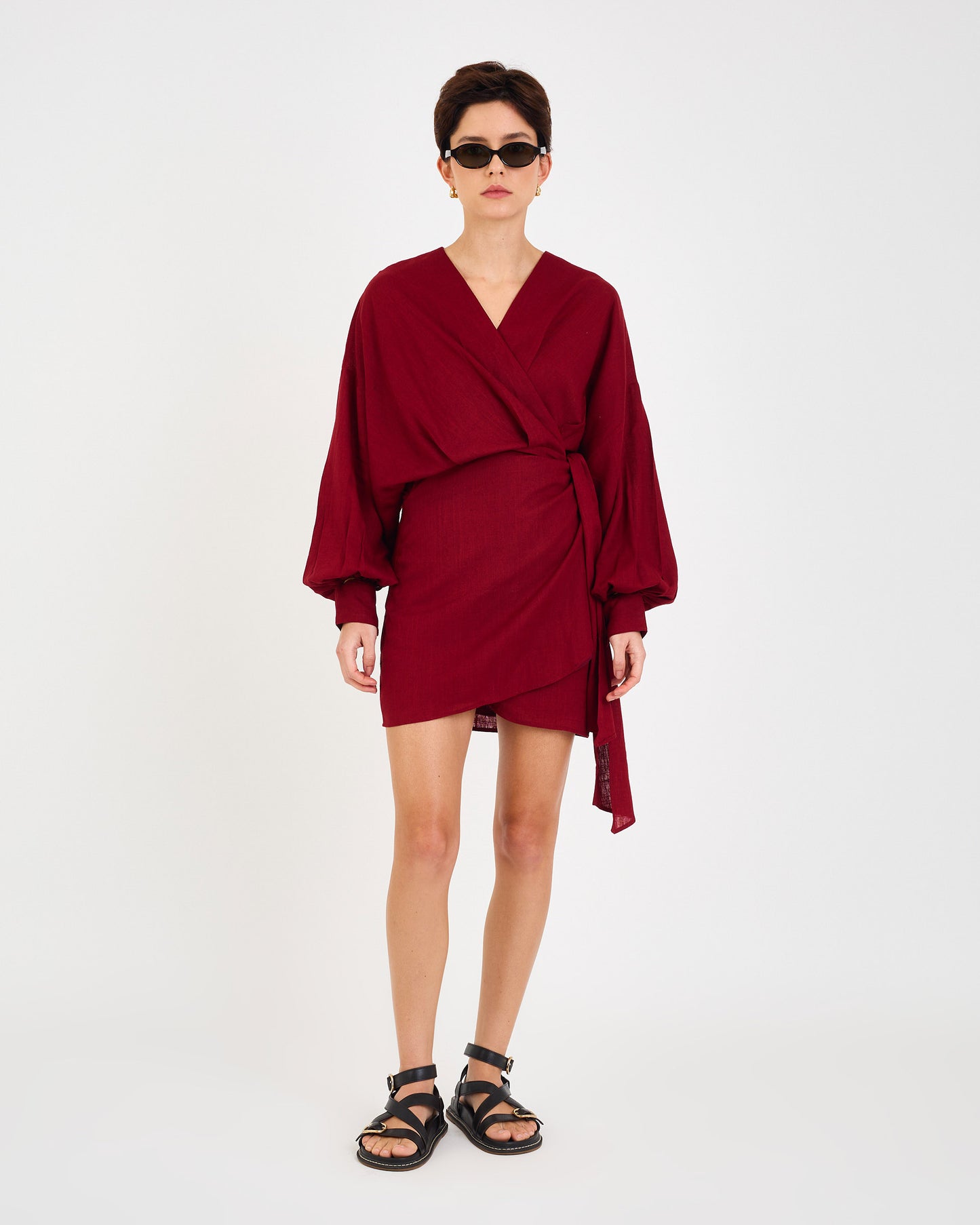 BURGUNDY SAY LOOSE DRESS