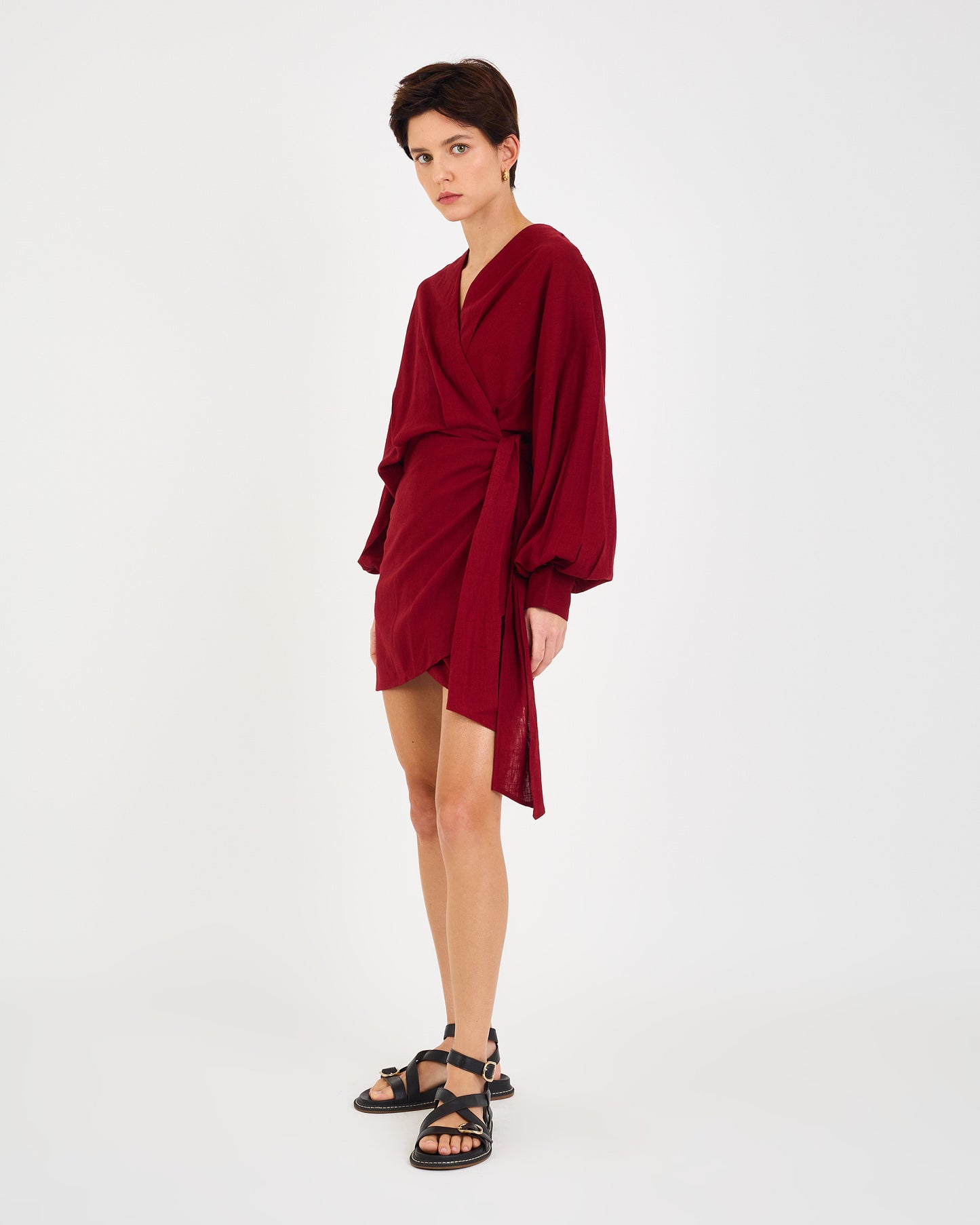 BURGUNDY SAY LOOSE DRESS