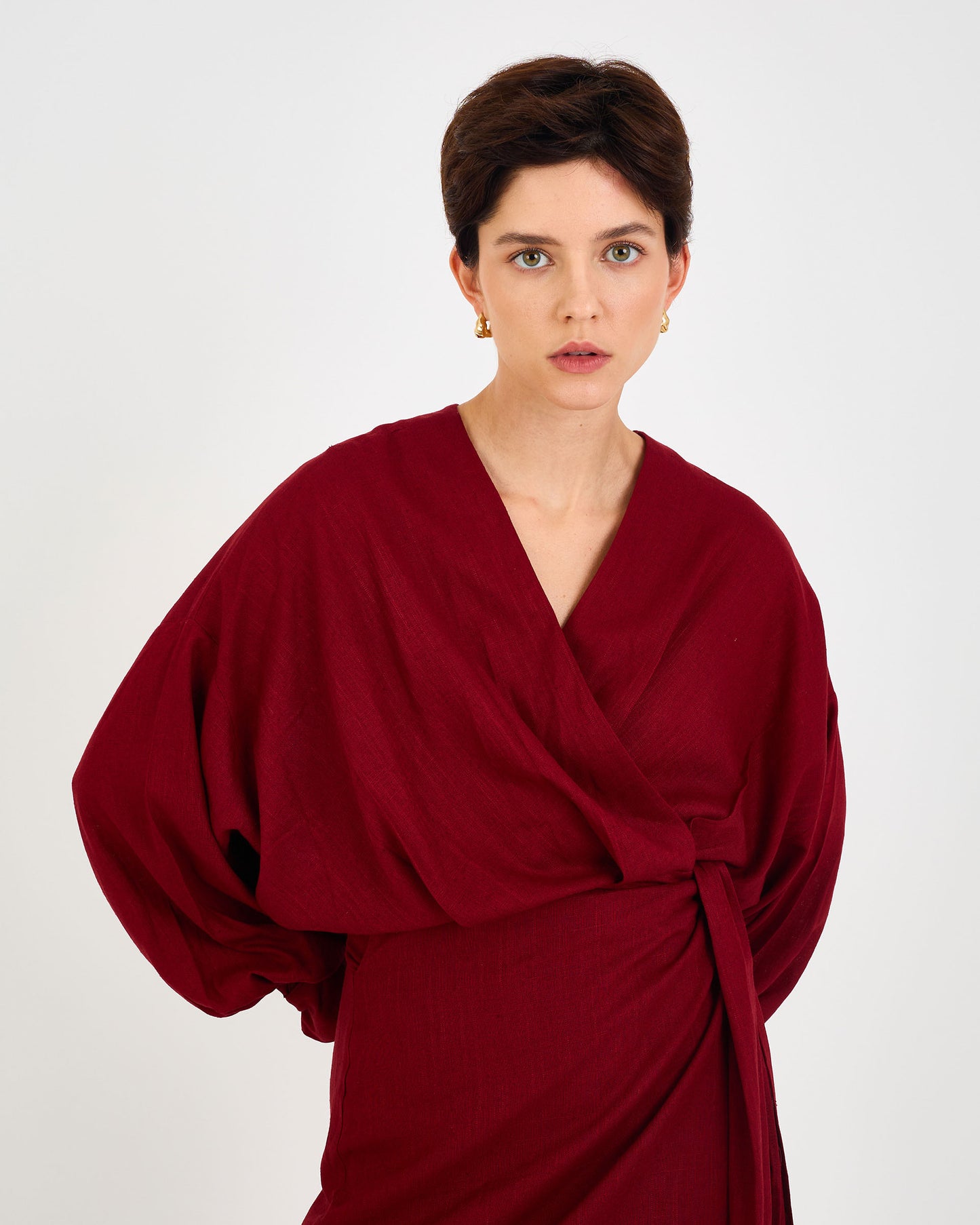 BURGUNDY SAY LOOSE DRESS