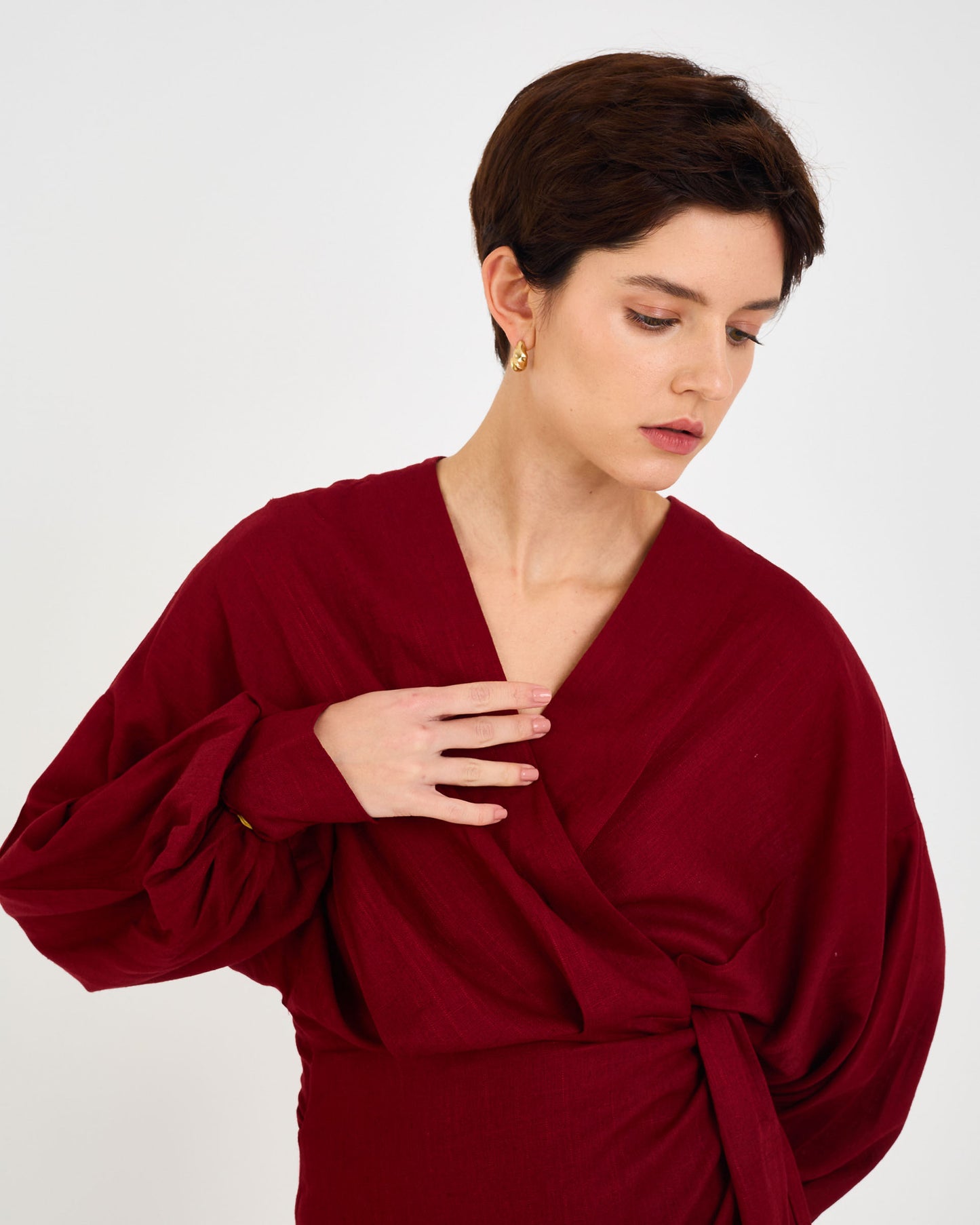 BURGUNDY SAY LOOSE DRESS