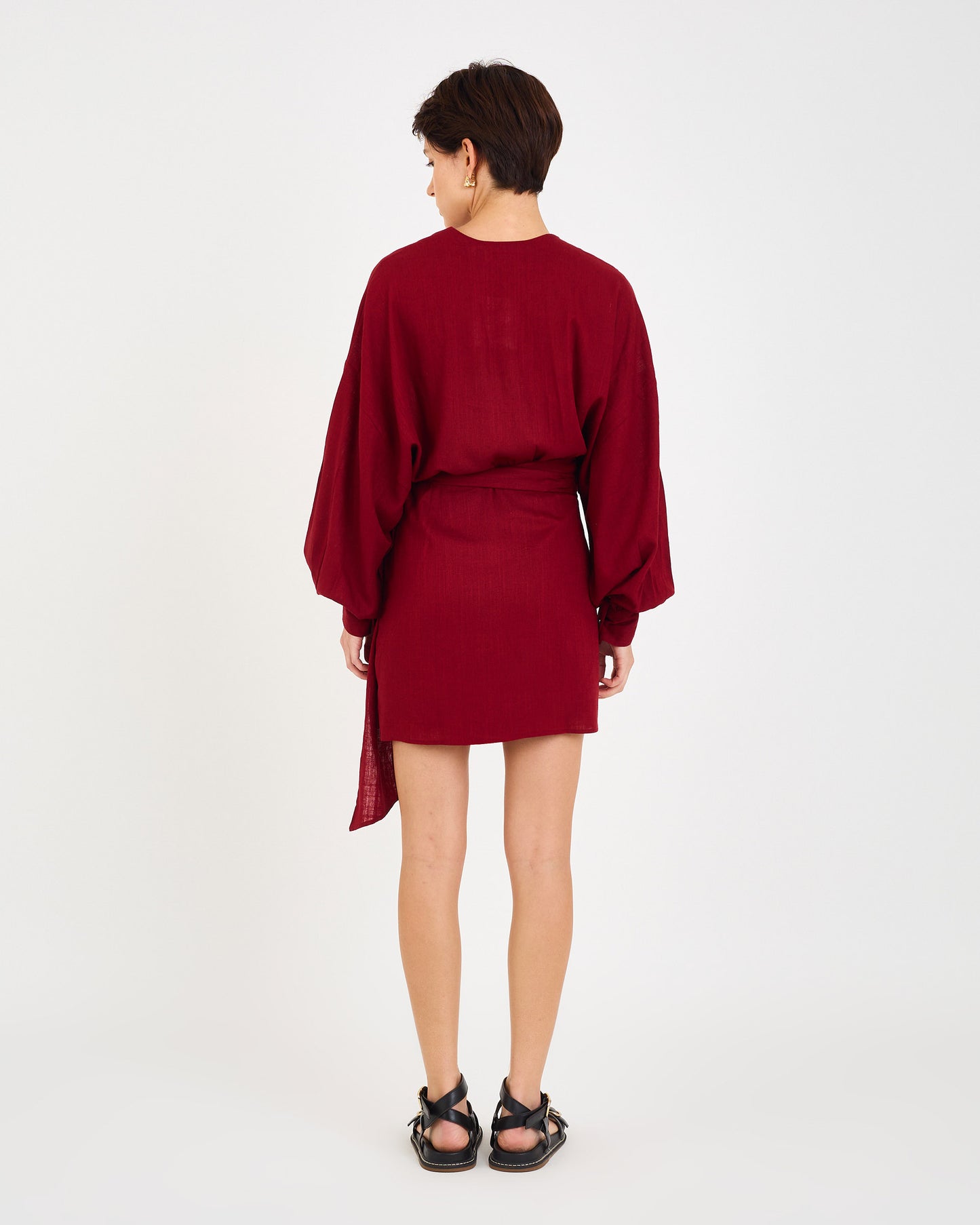 BURGUNDY SAY LOOSE DRESS