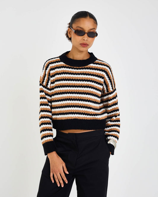 STRIPED NOX KNITTED COAT