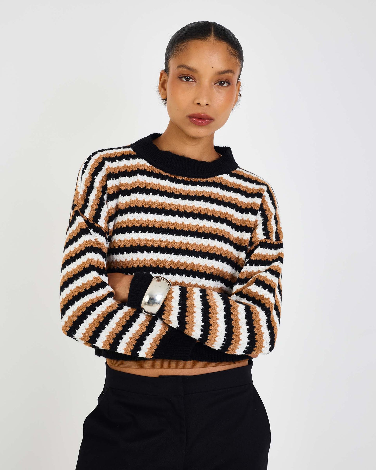 STRIPED NOX KNITTED COAT
