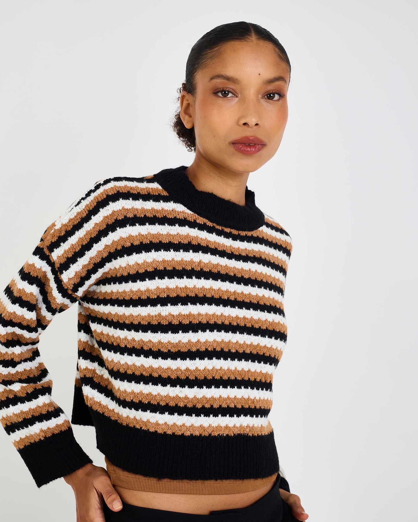 STRIPED NOX KNITTED COAT
