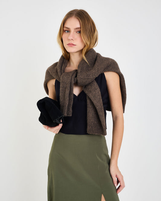 BLACK TEX PADDED BLOUSE